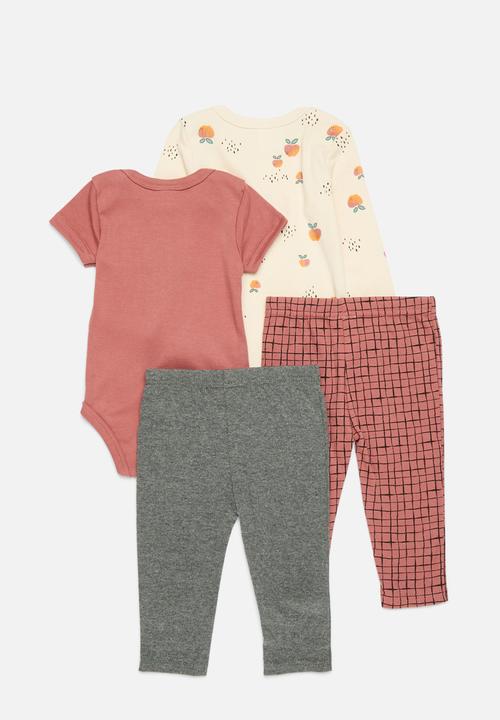 Pop Candy - 4 Piece bodyvest & legging set - rust & ecru