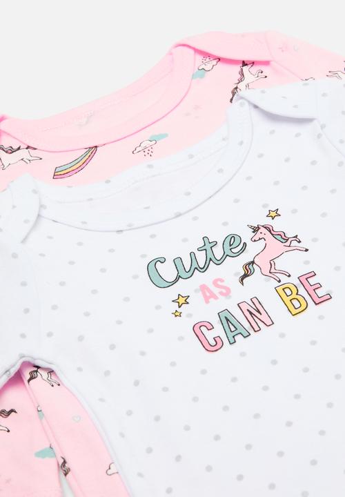 Pop Candy - 3 Piece romper bodyvest & legging set - pink & white