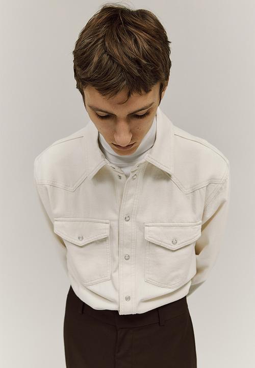 H&M - Regular fit denim shirt - cream