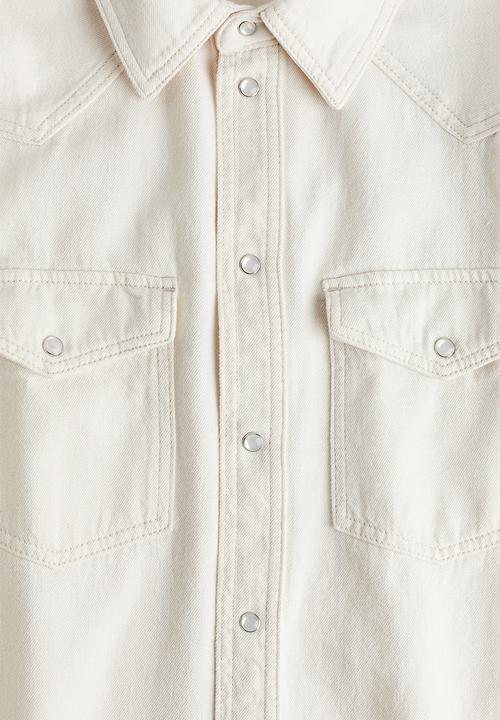 H&M - Regular fit denim shirt - cream