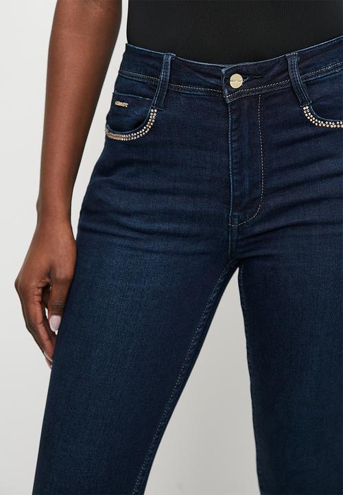 SISSY BOY - Fargo: Mid- Waist Capri With Pocket And Hem Detail - Blue Black