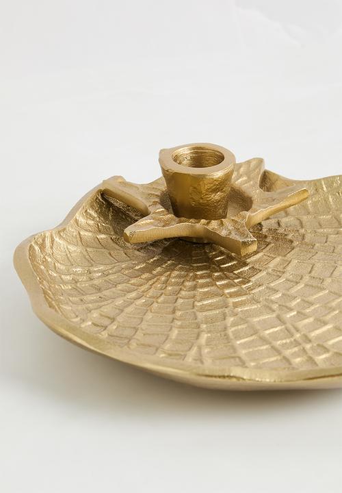 Sixth Floor - Shell Candle Holder Gold