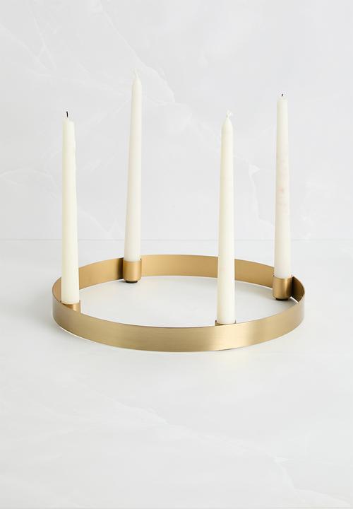 Sixth Floor - Circular Candle Holder Gold