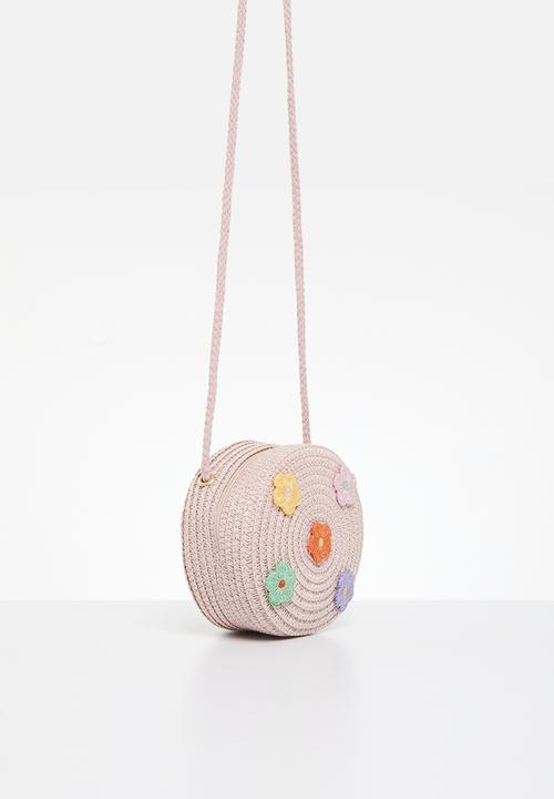 Pop Candy - Floral straw bag - brown