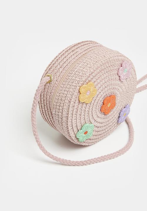 Pop Candy - Floral straw bag - brown