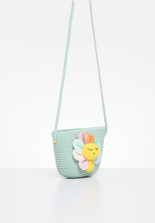 Pop Candy - Flora décor straw bag - blue