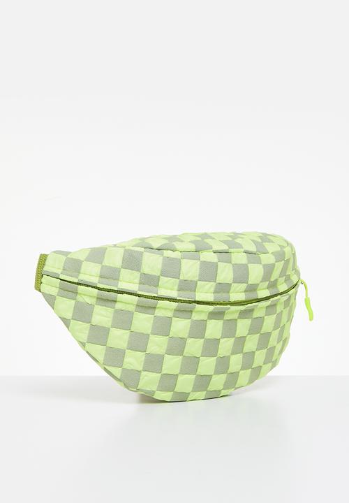Pop Candy - Checker board moon bag - green & grey