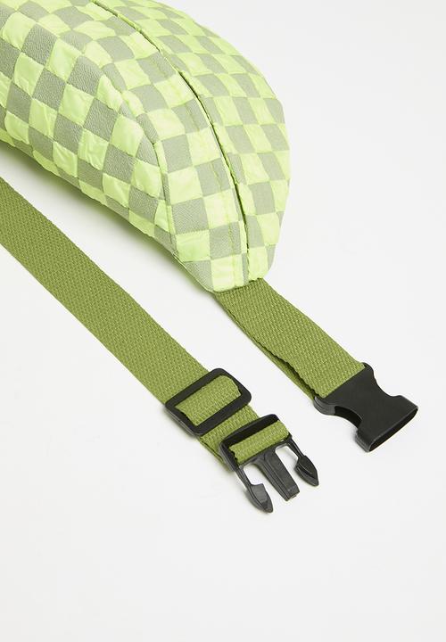Pop Candy - Checker board moon bag - green & grey