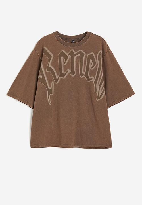 H&M - Oversized t-shirt - dark brown/renew
