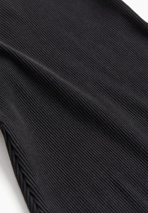 H&M - Ribbed bodycon dress - black