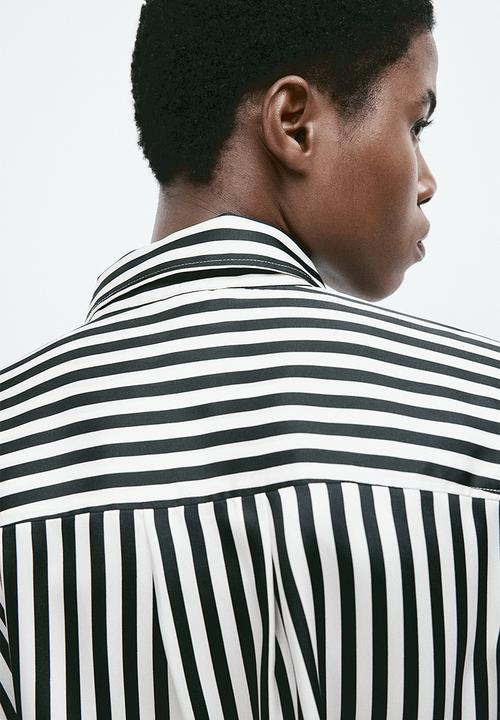 H&M - Shirt - white & black striped