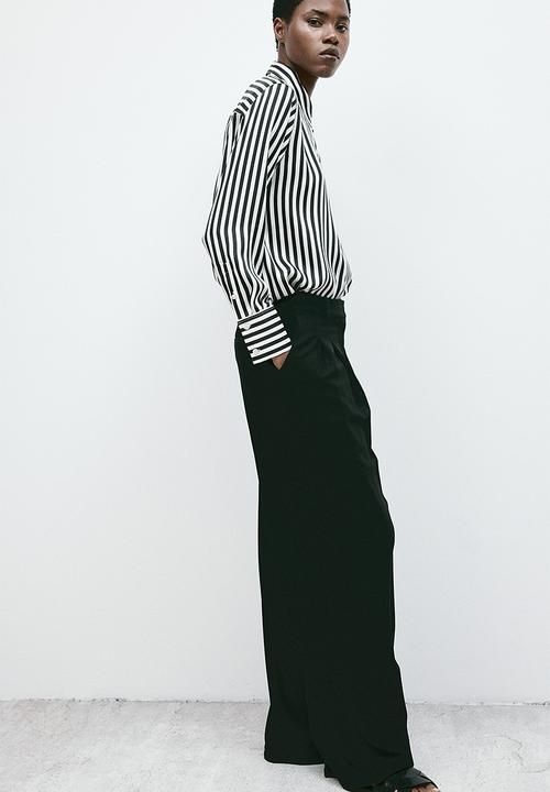H&M - Shirt - white & black striped