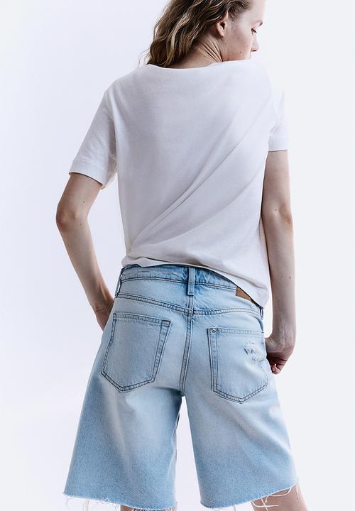 H&M - Baggy low denim shorts - light denim blue