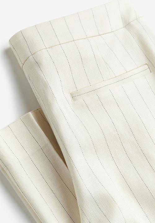 H&M - Slim trousers - cream pinstriped