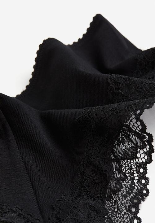 H&M - 3-pack cotton hipster briefs - black