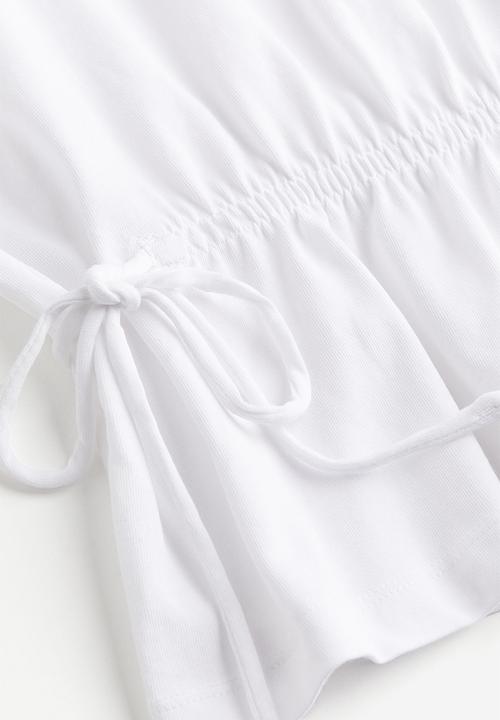 H&M - Tie-detail top - white