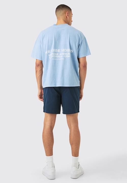 boohooMAN - Shorter Length Relaxed Fit Elasticated Waist Chino Shorts In Navy - Navy