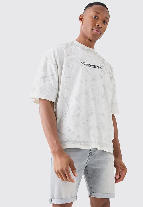 boohooMAN - Skinny Stretch Denim Shorts In Light Grey - Light Grey