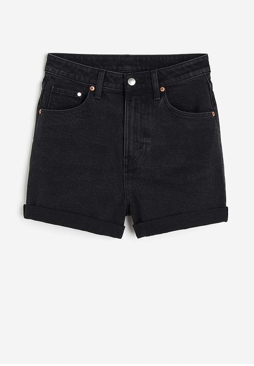 H&M - Mom ultra high denim shorts - black