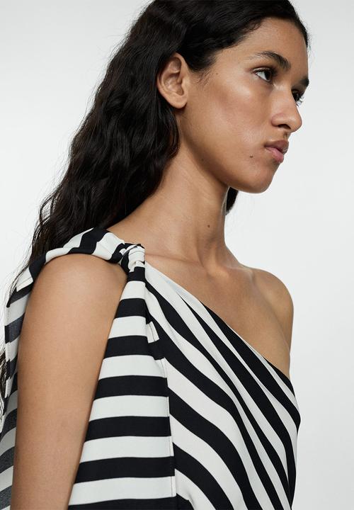 MANGO - Dress lazaro - white & black