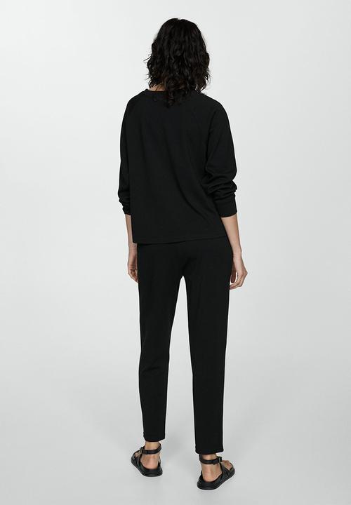 MANGO - Sweatshirt pique - black
