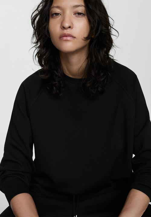 MANGO - Sweatshirt pique - black