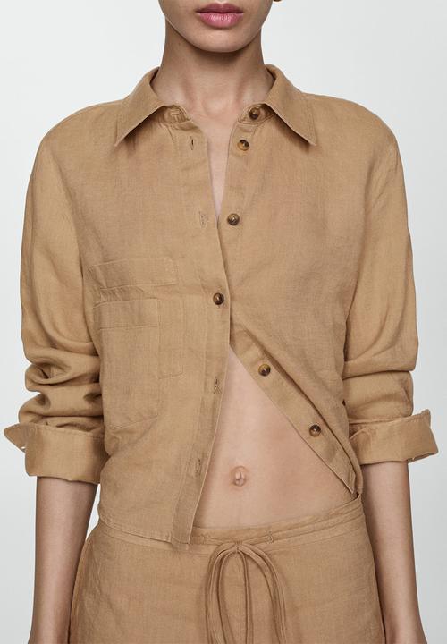 MANGO - Shirt widy - brown