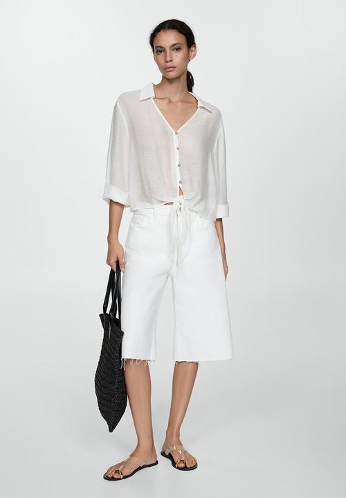 MANGO - Blouse mola - natural