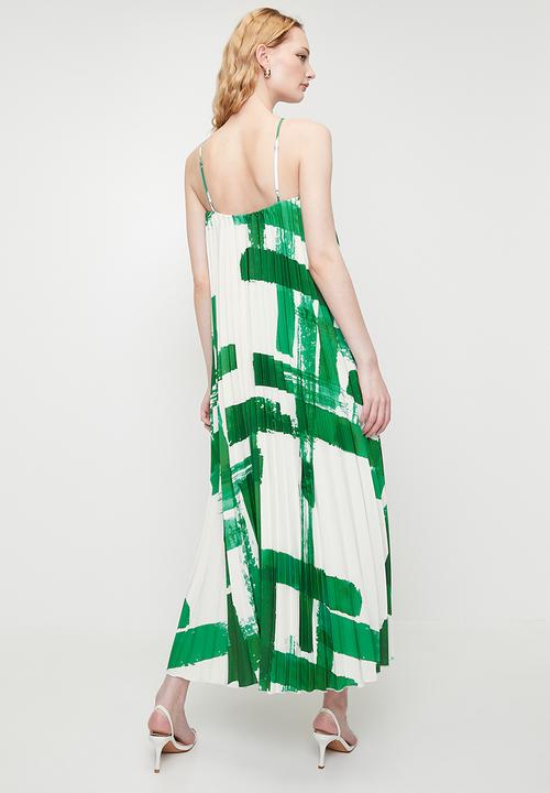 Superbalist - Strappy pleated trapeze maxi dress - Macro Painted Squares