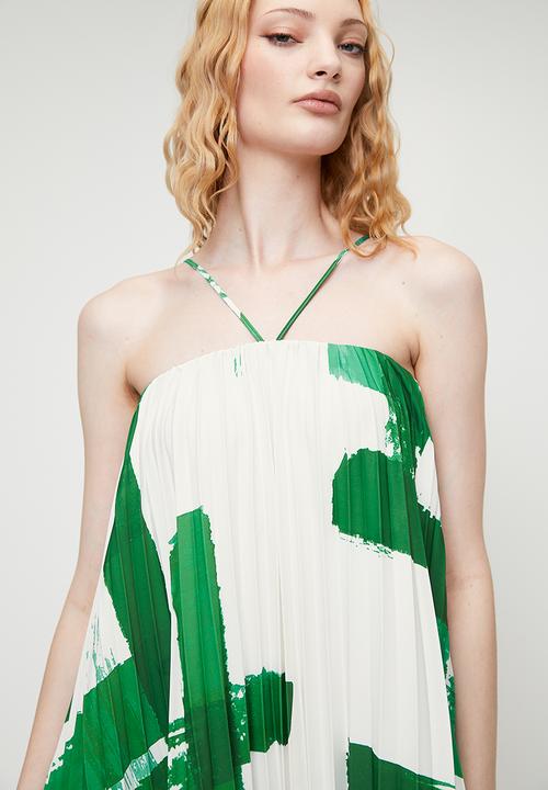 Superbalist - Strappy pleated trapeze maxi dress - Macro Painted Squares