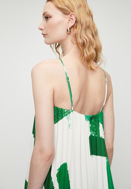 Superbalist - Strappy pleated trapeze maxi dress - Macro Painted Squares