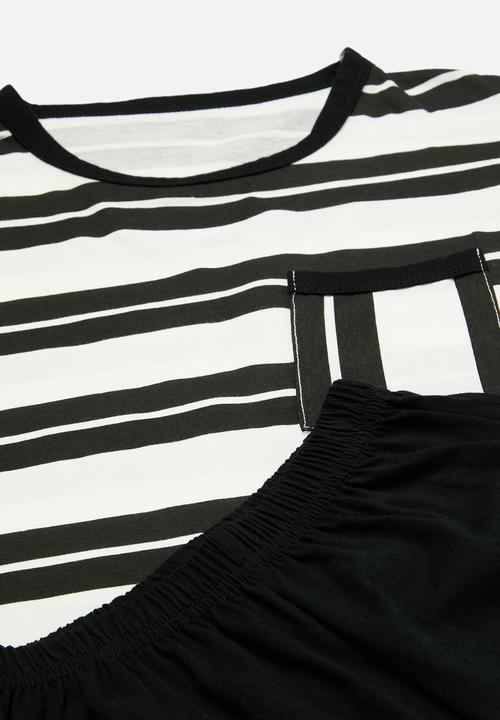 Pop Candy - Striped pj set - black & white