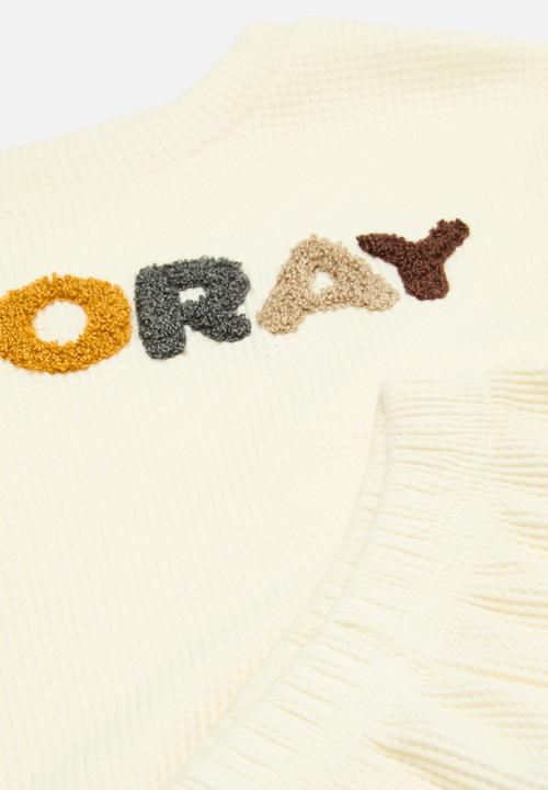 Pop Candy - Waffle knit top & bottom set - beige