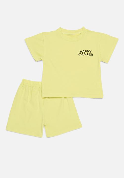 Pop Candy - Printed tee & short set - pale sea green