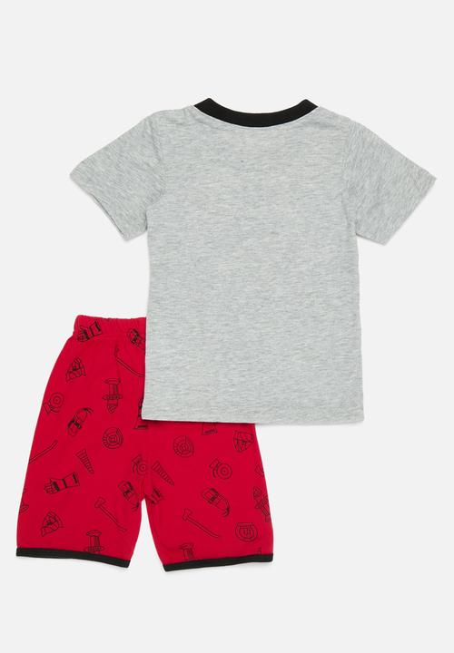 Pop Candy - Printed pj set-red & grey
