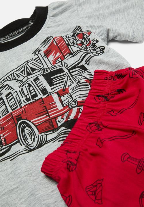 Pop Candy - Printed pj set-red & grey