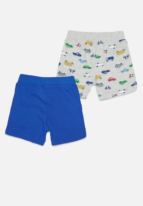Pop Candy - 2 pack short set-blue & grey