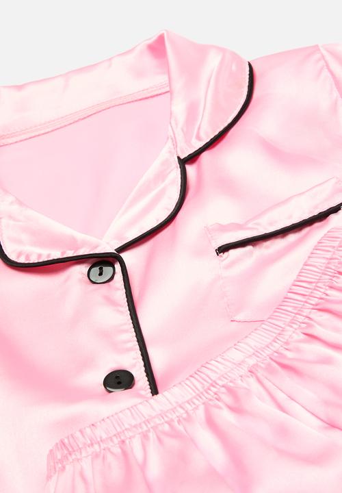 Pop Candy - Contrast pj set-pink & black