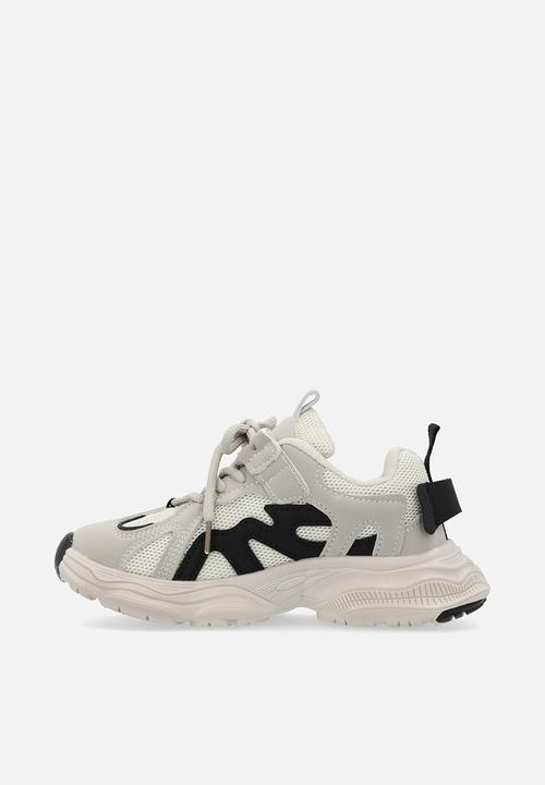 Pop Candy - adjustable & lace up sneakers - white & grey