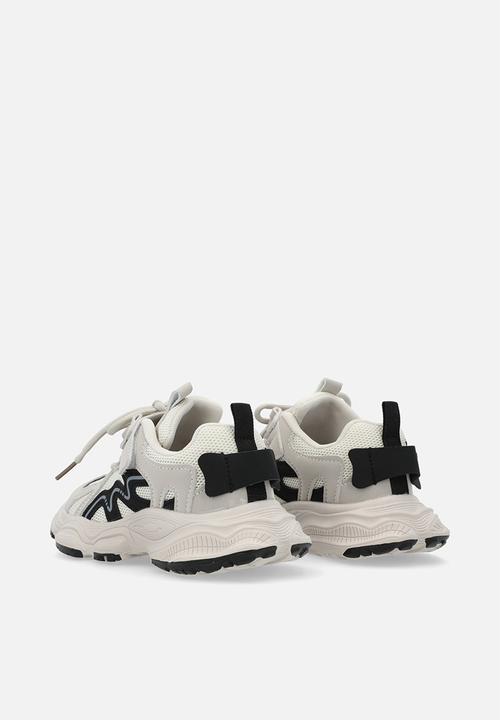 Pop Candy - adjustable & lace up sneakers - white & grey