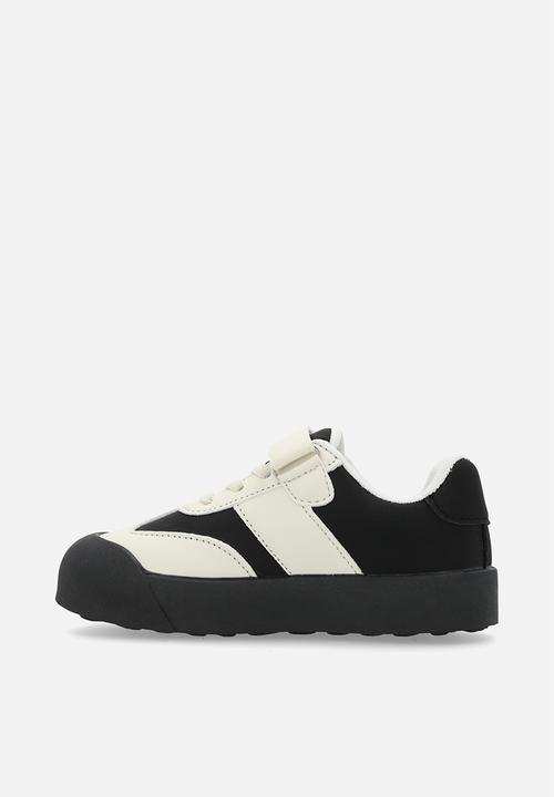 Pop Candy - Lace & velcro strap sneakers - black & white