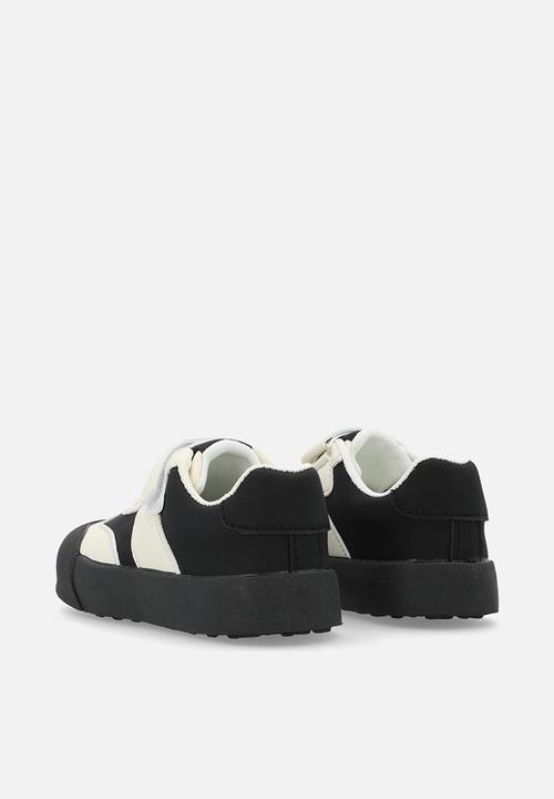 Pop Candy - Lace & velcro strap sneakers - black & white