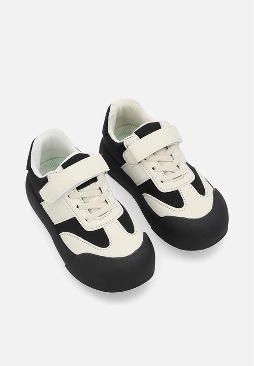 Pop Candy - Lace & velcro strap sneakers - black & white
