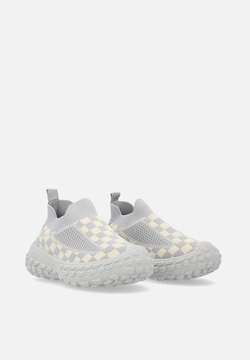 Pop Candy - Checker board slip on sneakers - grey