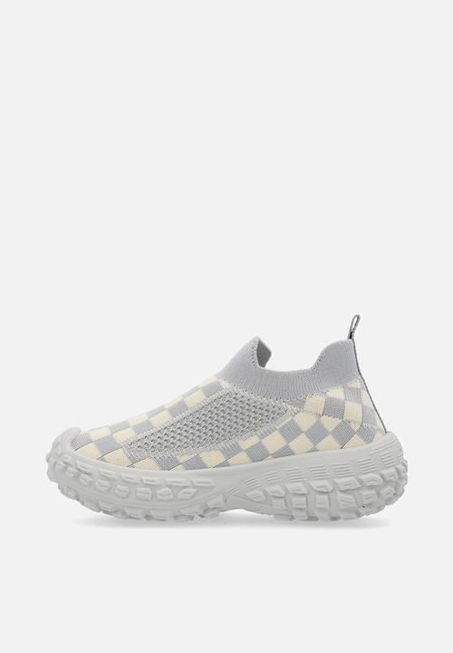 Pop Candy - Checker board slip on sneakers - grey