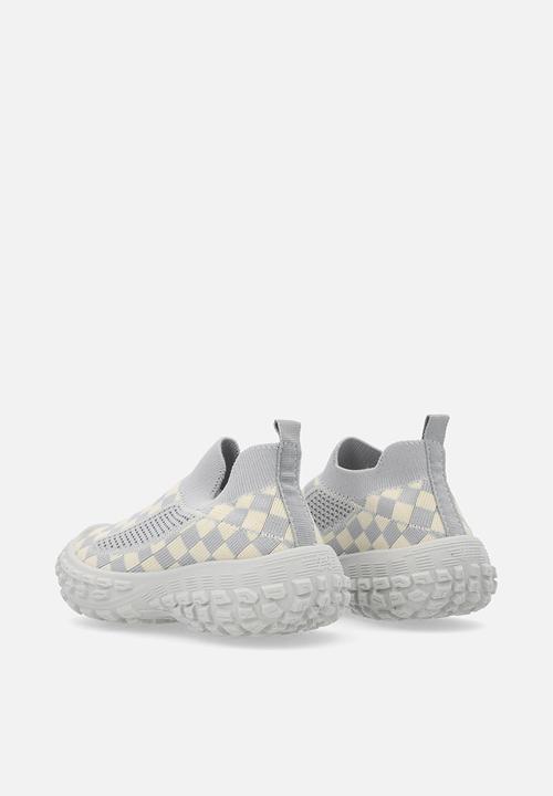 Pop Candy - Checker board slip on sneakers - grey