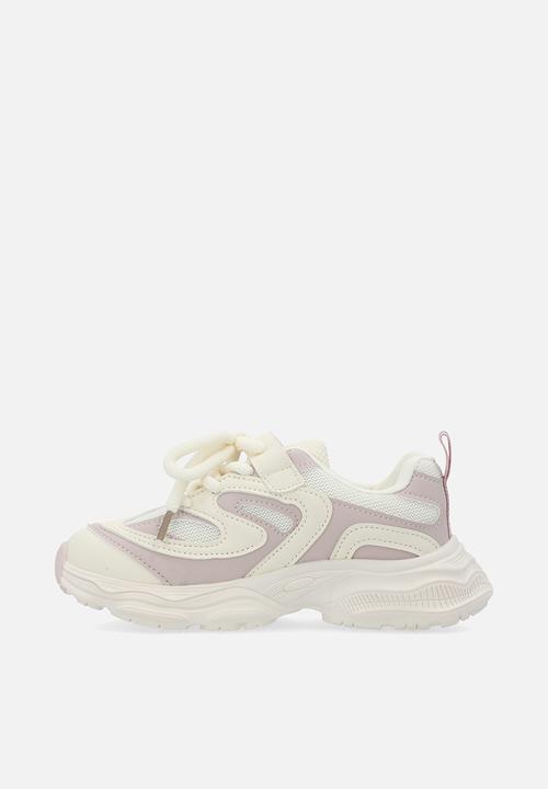 Pop Candy - Lace up sneakers - pink & white