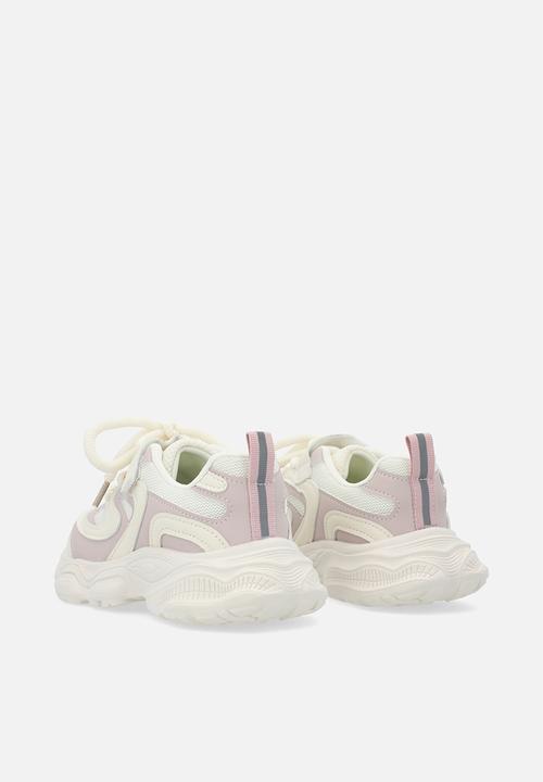Pop Candy - Lace up sneakers - pink & white