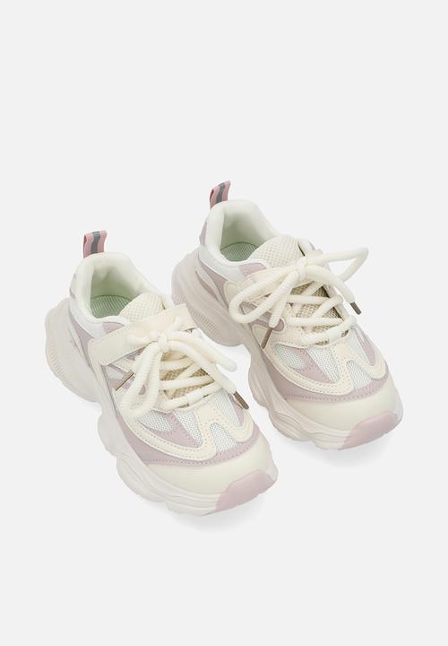 Pop Candy - Lace up sneakers - pink & white
