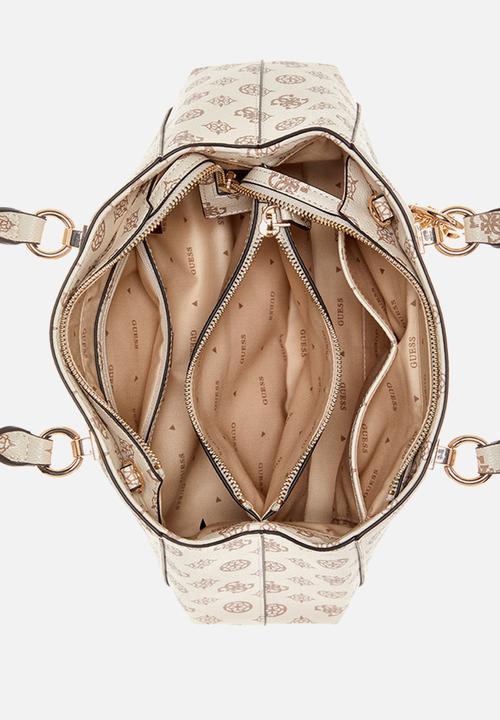 GUESS - Evelune girlfriend satchel - cream logo